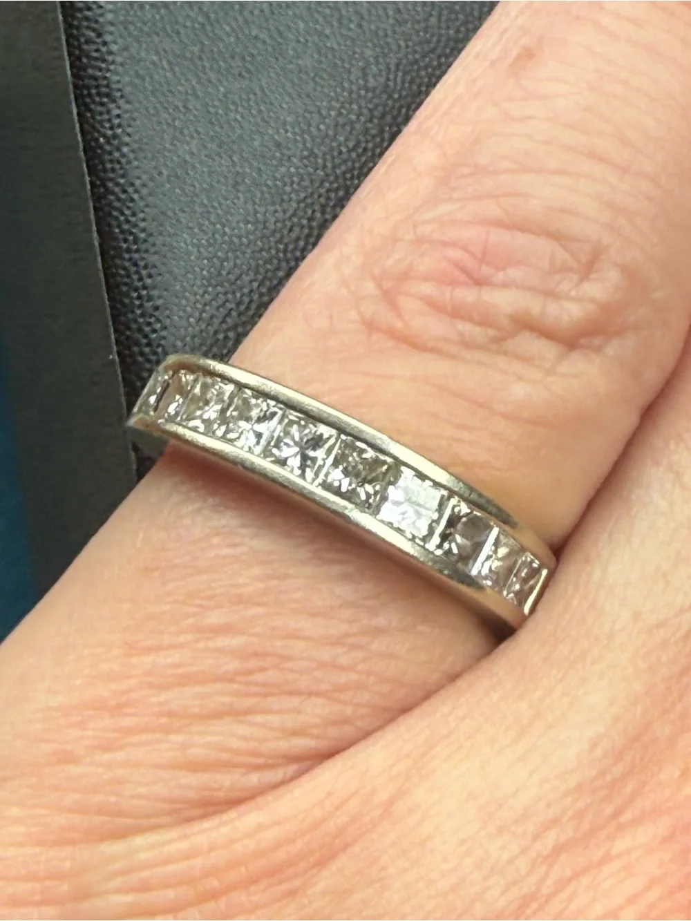 Shiny 14K WG Diamond Band Ring